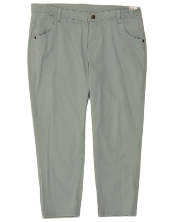Weird Fish Pantalones capri ajustados para mujer UK 40 Large W36 L23 Algodón verde
