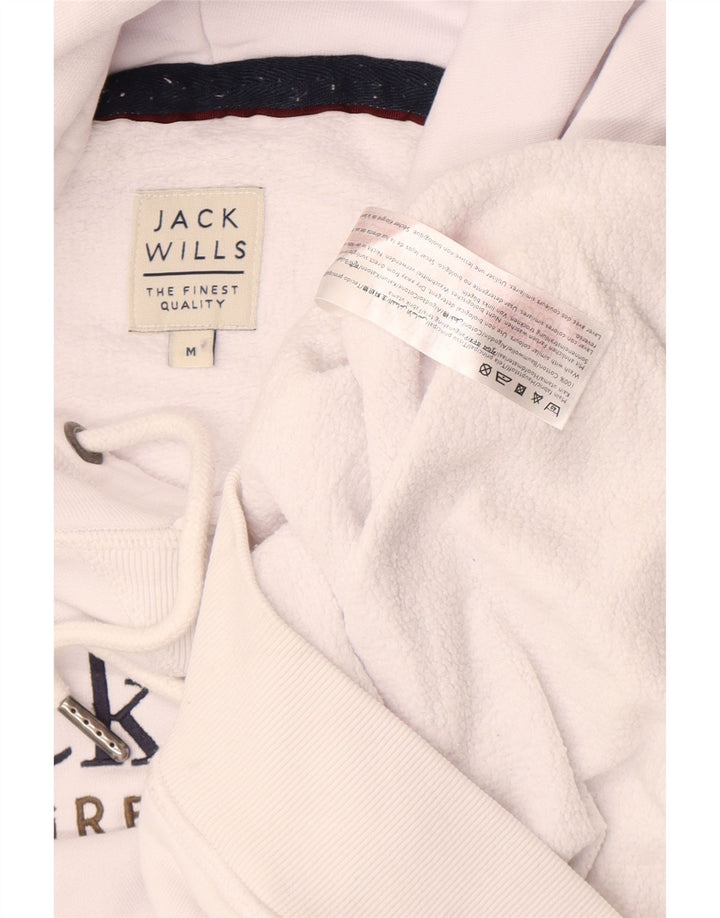 Jack Wills Jersey con capucha y estampado gráfico para hombre Algodón blanco mediano