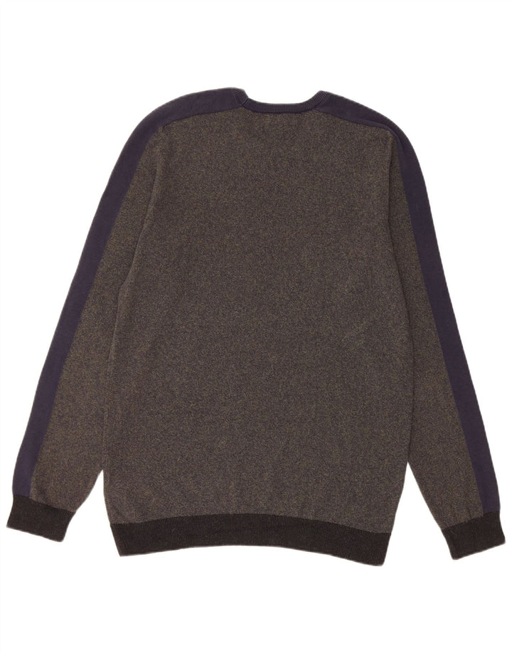 Marks & Spencer Jersey de Cuello Redondo para Hombre de algodón a Rayas Caqui pequeño