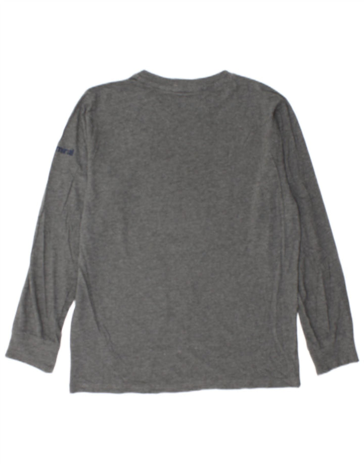 Admiral Top gráfico para hombre de manga larga de algodón moteado gris medio