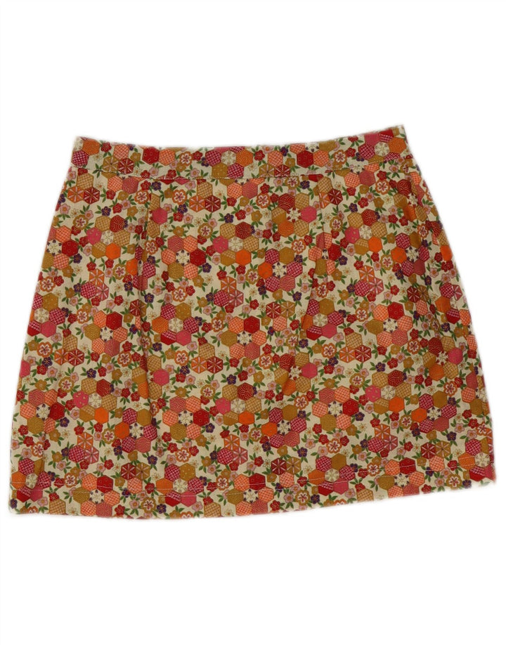Vintage mujer mini falda W26 pequeño multicolor floral