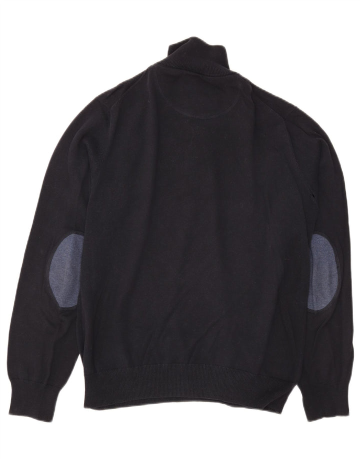 Gant Jersey De Cuello Con Cremallera Para Hombre Jersey De Algodón Azul Marino Mediano