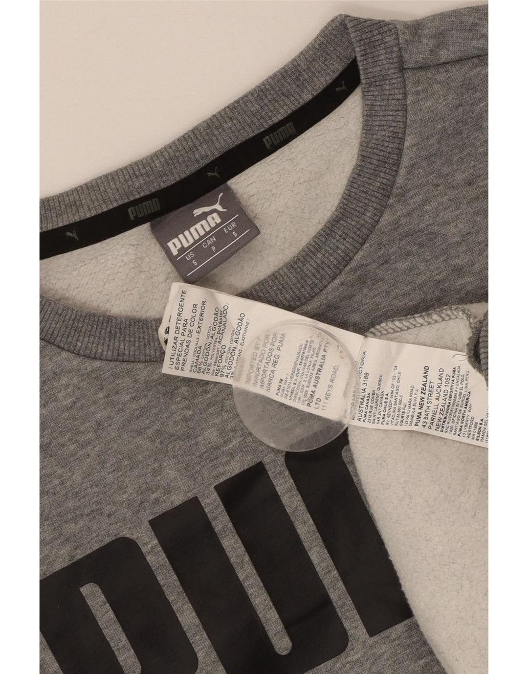 Puma Sudadera Gráfica para Hombre Jersey Pequeño De Algodón Gris