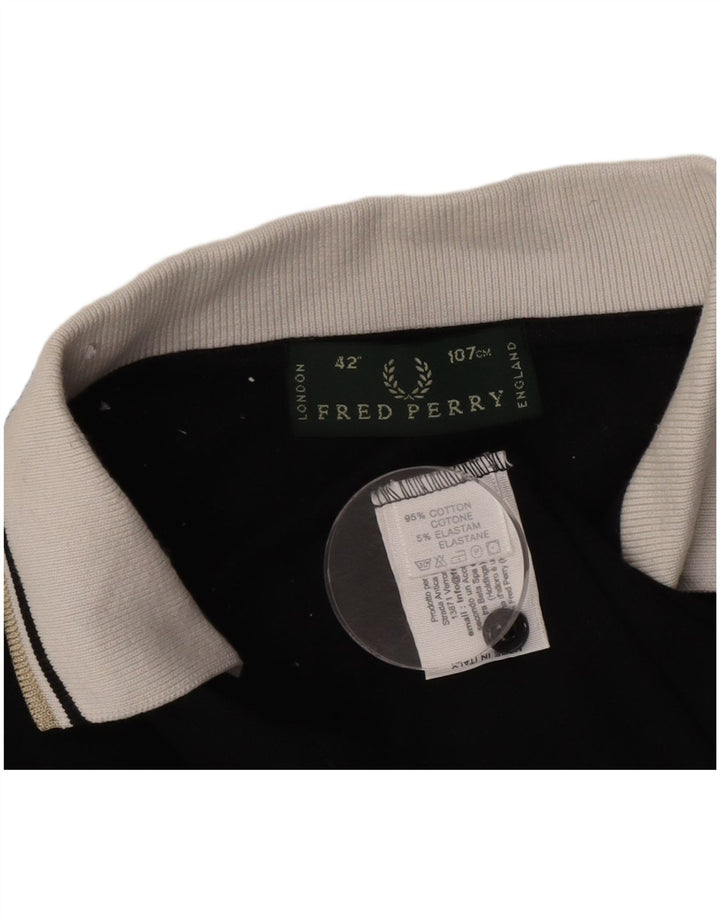 Fred Perry Polo De Hombre De Algodón Color Block En Negro Medio