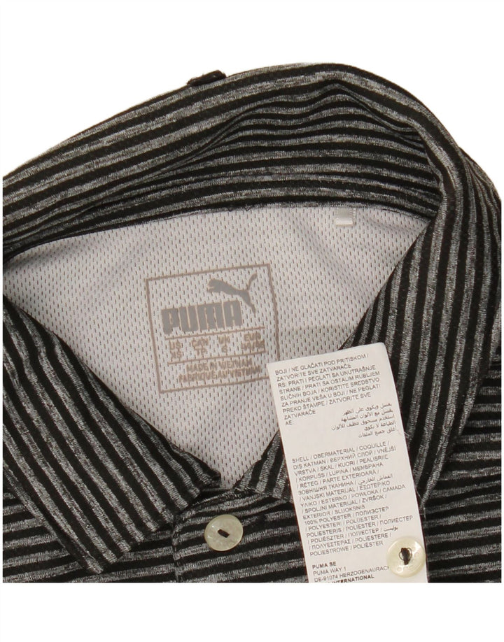 Puma Polo para hombre pequeño de poliéster a rayas negras