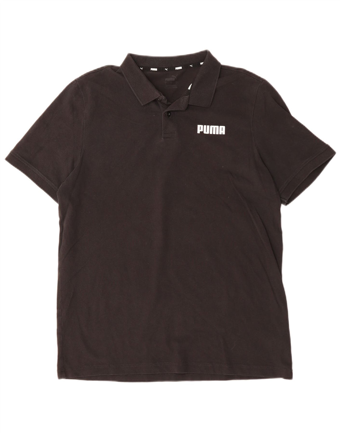 PUMA Polo para hombre grande de algodón negro