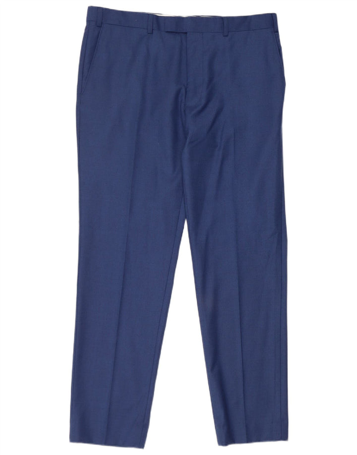 Pantalones de traje rectos para hombre de French Connection W36 L31 Lana azul