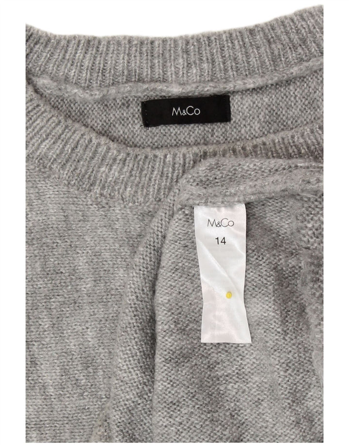M&Co Suéter tipo jersey con cuello barco y alas de murciélago para mujer UK 44 Gris medio a rayas