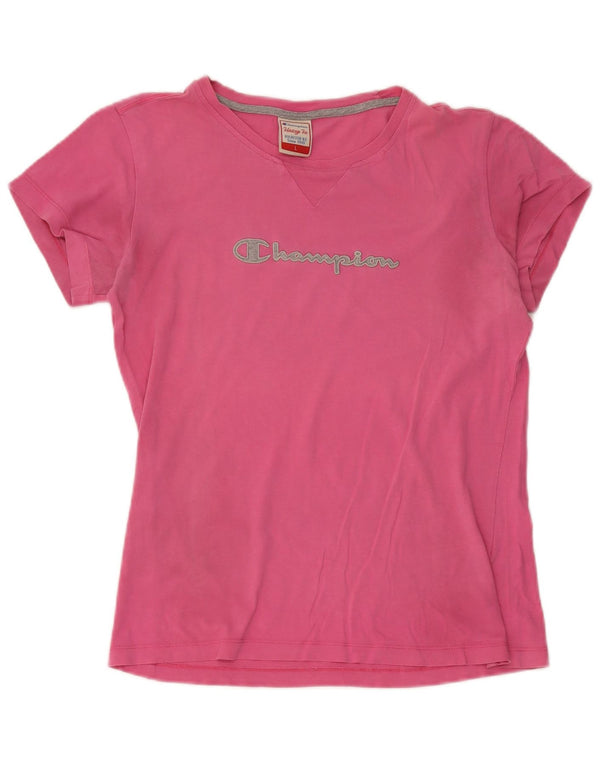 Champion Heritage Fit - Camiseta gráfica para mujer, talla 40, talla grande, color rosa