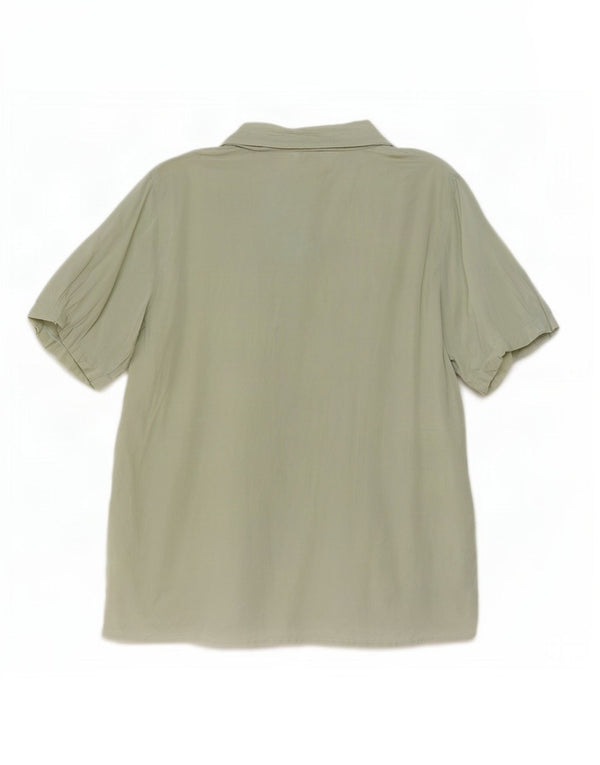 Padovanelle Blusa de manga corta para mujer IT 50 XL Verde Floral
