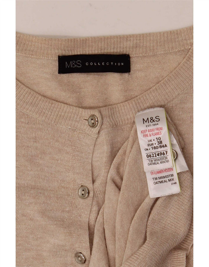Marks & Spencer Cárdigan para Mujer UK 10 Small Viscosa Beige