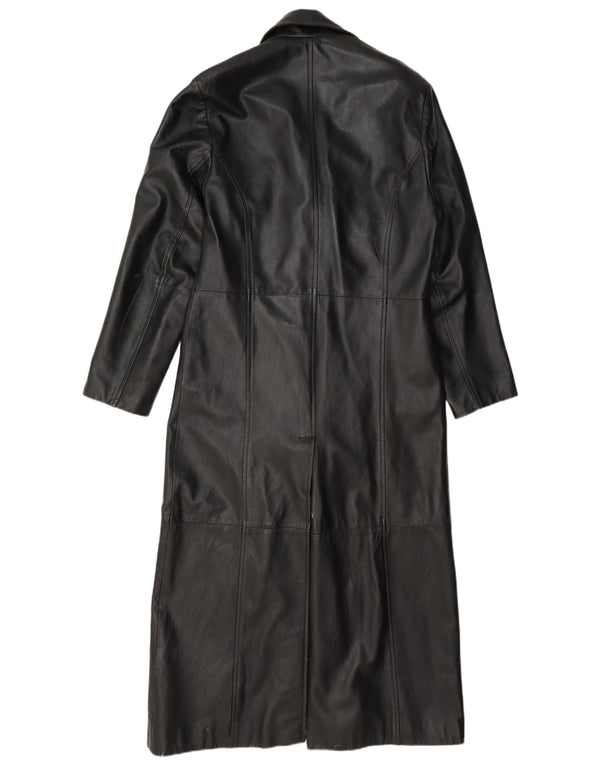 Calculus Abrigo largo de piel holgado para mujer UK 4 XS Negro
