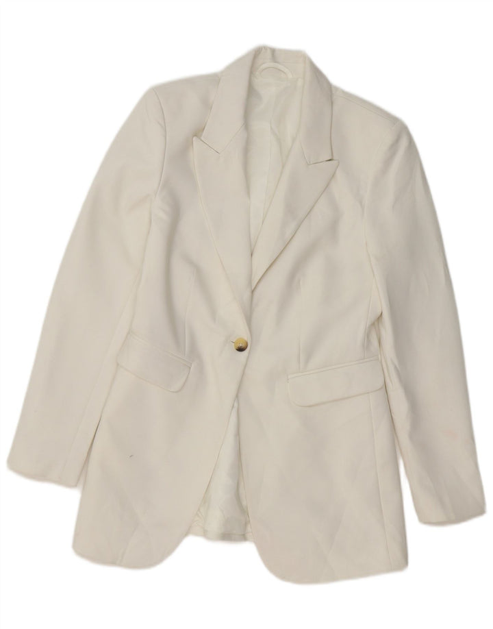 MARKS & SPENCER Chaqueta tipo blazer London con 1 botón para mujer UK 6 XS Blanco