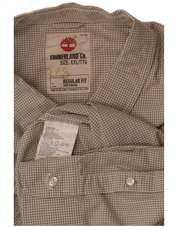 Timberland Camisa de corte regular para hombre 2XL Algodón a cuadros gris