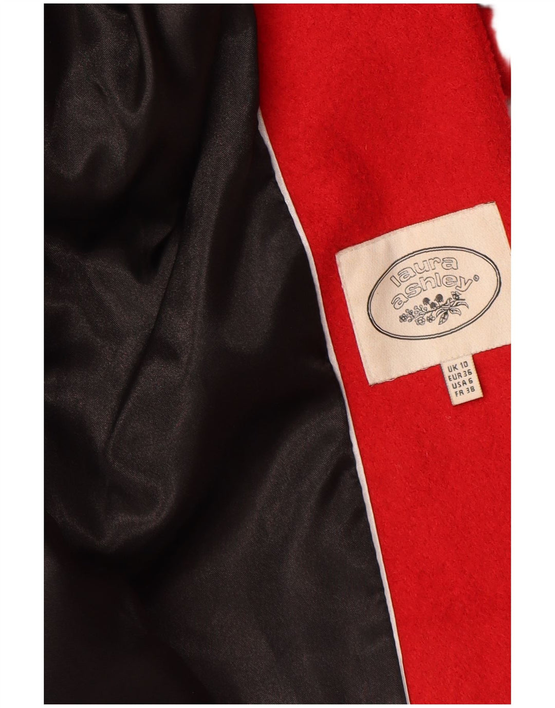 LAURA ASHLEY Abrigo para mujer UK 10 Small Red Wool