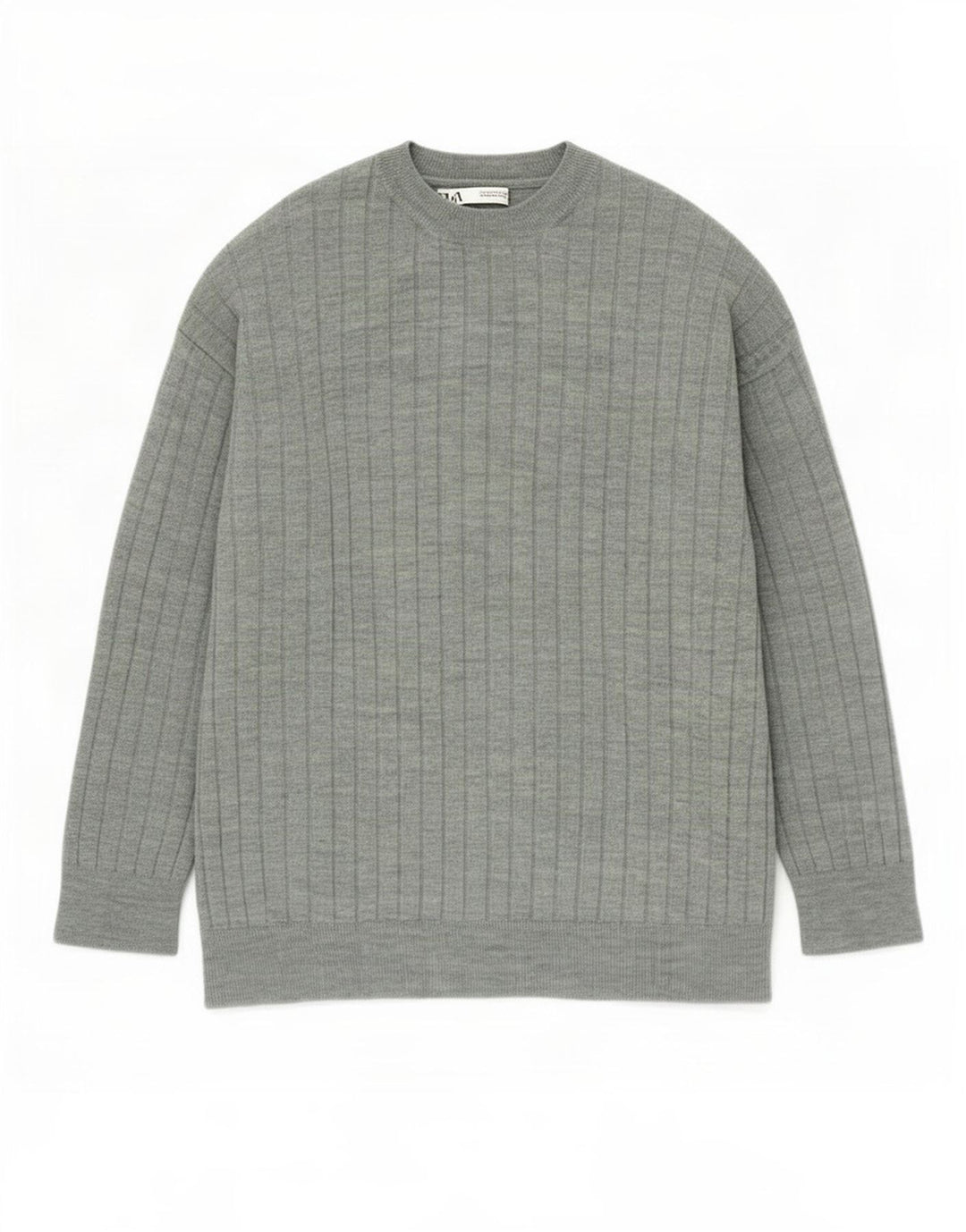 Zara Hombre Jersey Cuello Redondo Jersey Acrílico Verde Medio