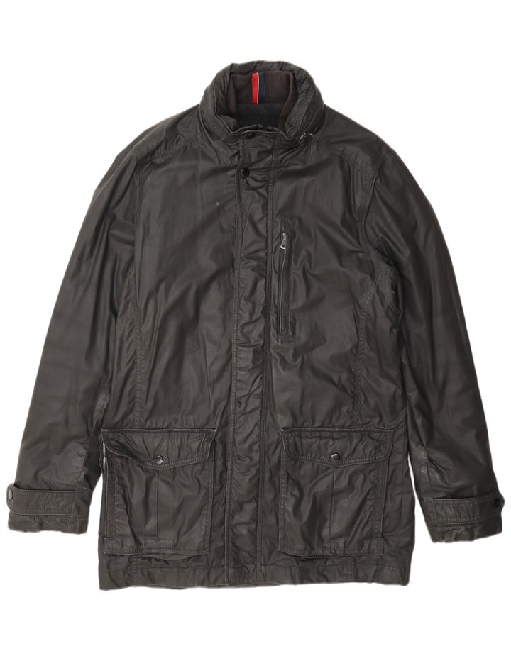 Tommy Hilfiger Chaqueta utilitaria de piel sintética para hombre UK 38 Gris medio