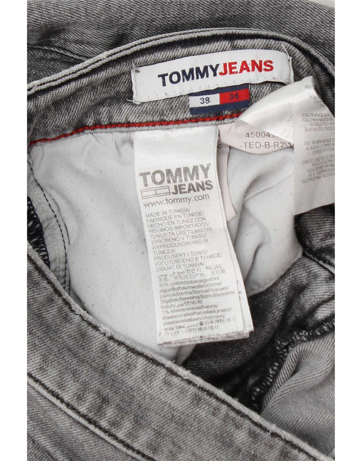 Tommy Hilfiger Vaqueros ajustados desgastados para hombre W38 L34 Algodón gris