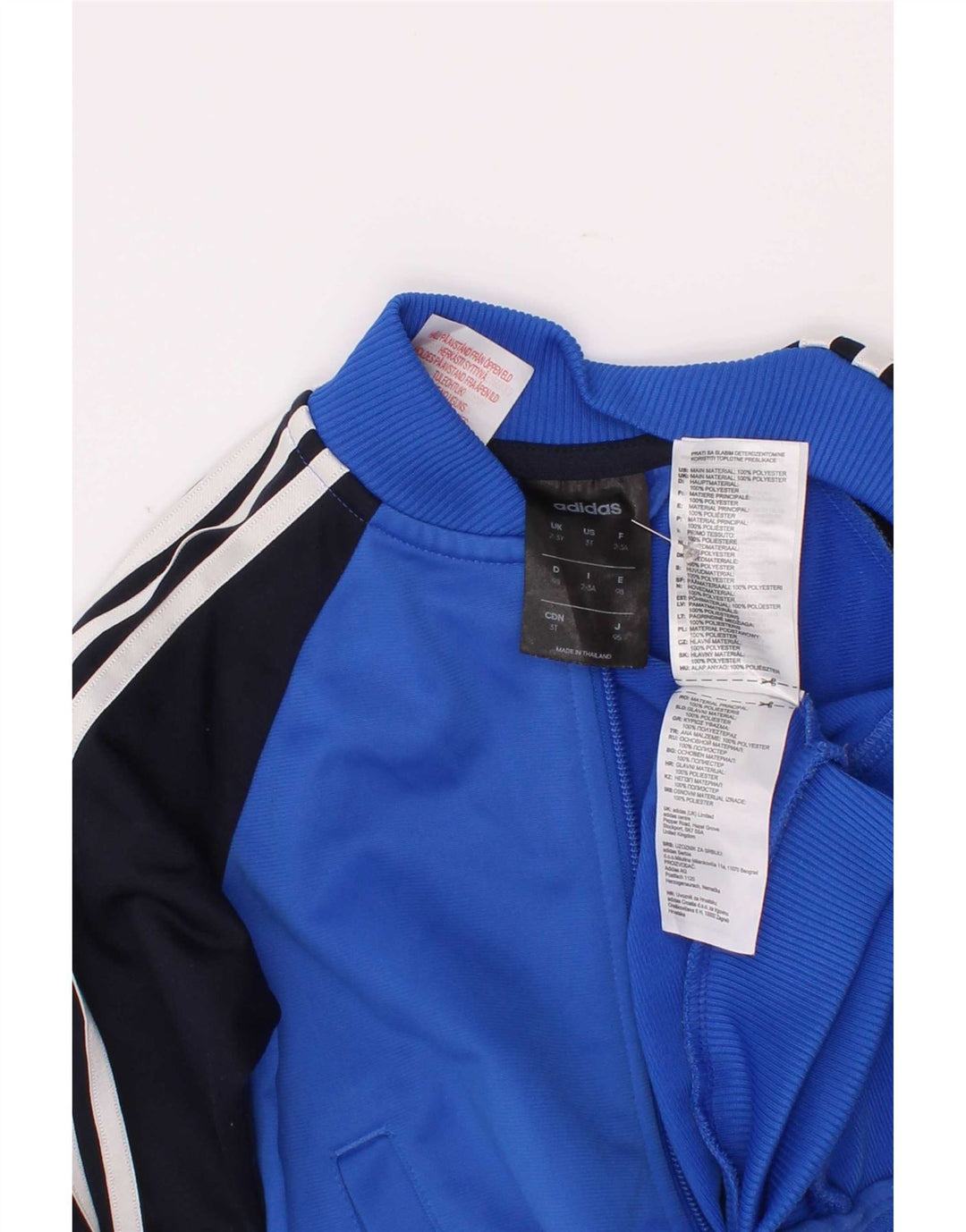 Adidas - Chaqueta de chándal para niño, 2-3 años, color azul, poliéster