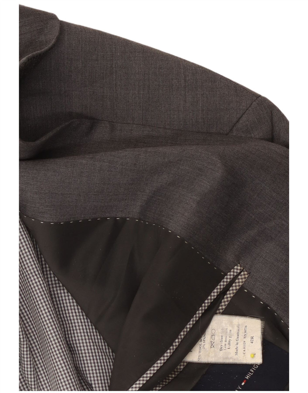 Tommy Hilfiger Chaqueta tipo blazer de 2 botones para hombre UK 42 XL Lana gris