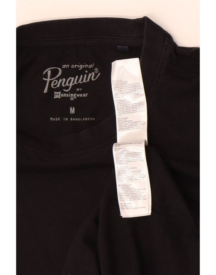 Penguin - Camiseta para hombre, talla mediana, algodón negro