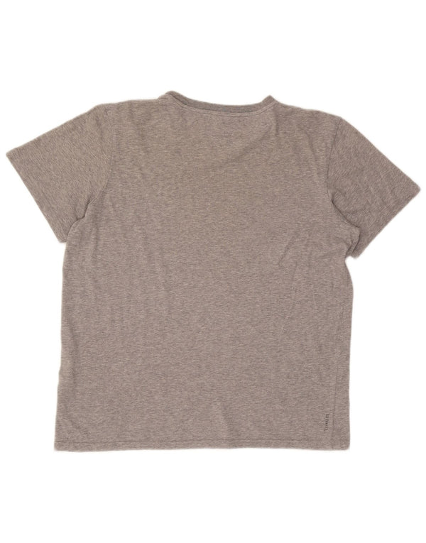 Adidas - Camiseta para hombre, talla grande, algodón moteado gris