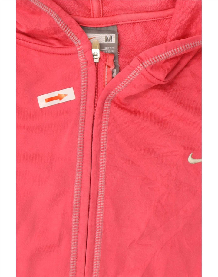 Suéter con capucha y cremallera Nike para mujer UK 10/12 Poliéster rosa medio