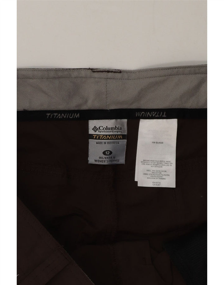 Columbia Bermudas tipo cargo para mujer, talla 12, talla grande, W36, nailon marrón