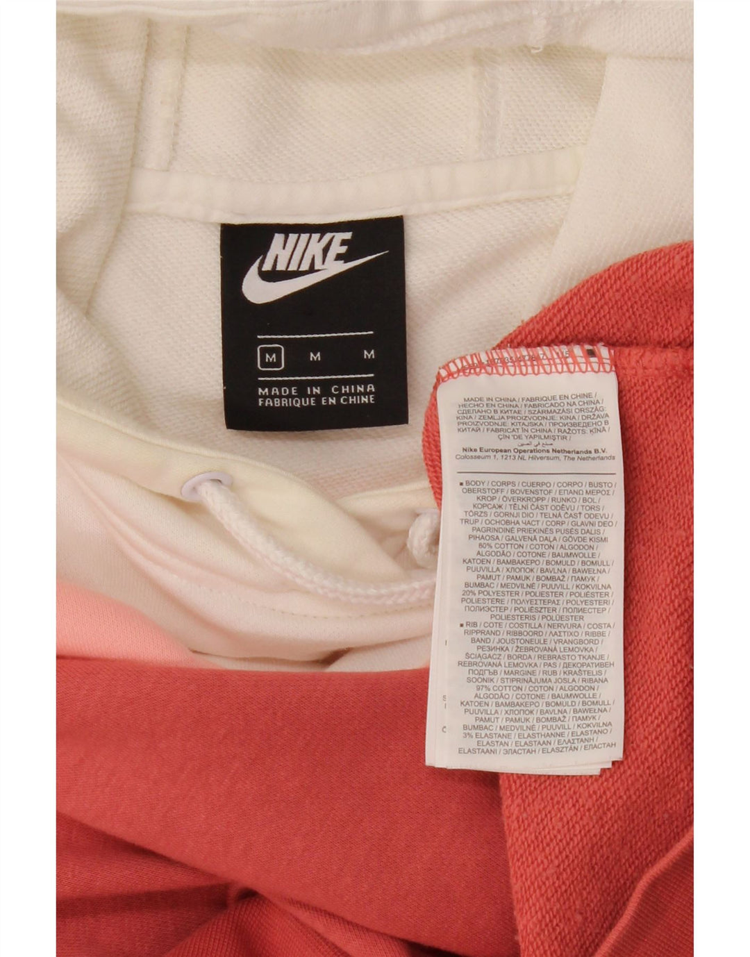 NIKE Womens Oversized Hoodie Jumper UK 14 Medium Multicoloured Colourblock Vintage Nike and Second-Hand Nike from Messina Hembry 