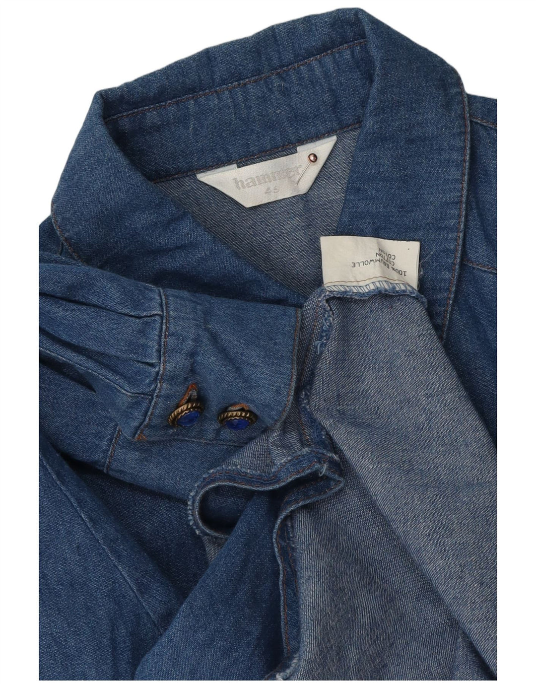 Camisa vaquera extragrande para mujer Hammer EU 46 XL Algodón azul