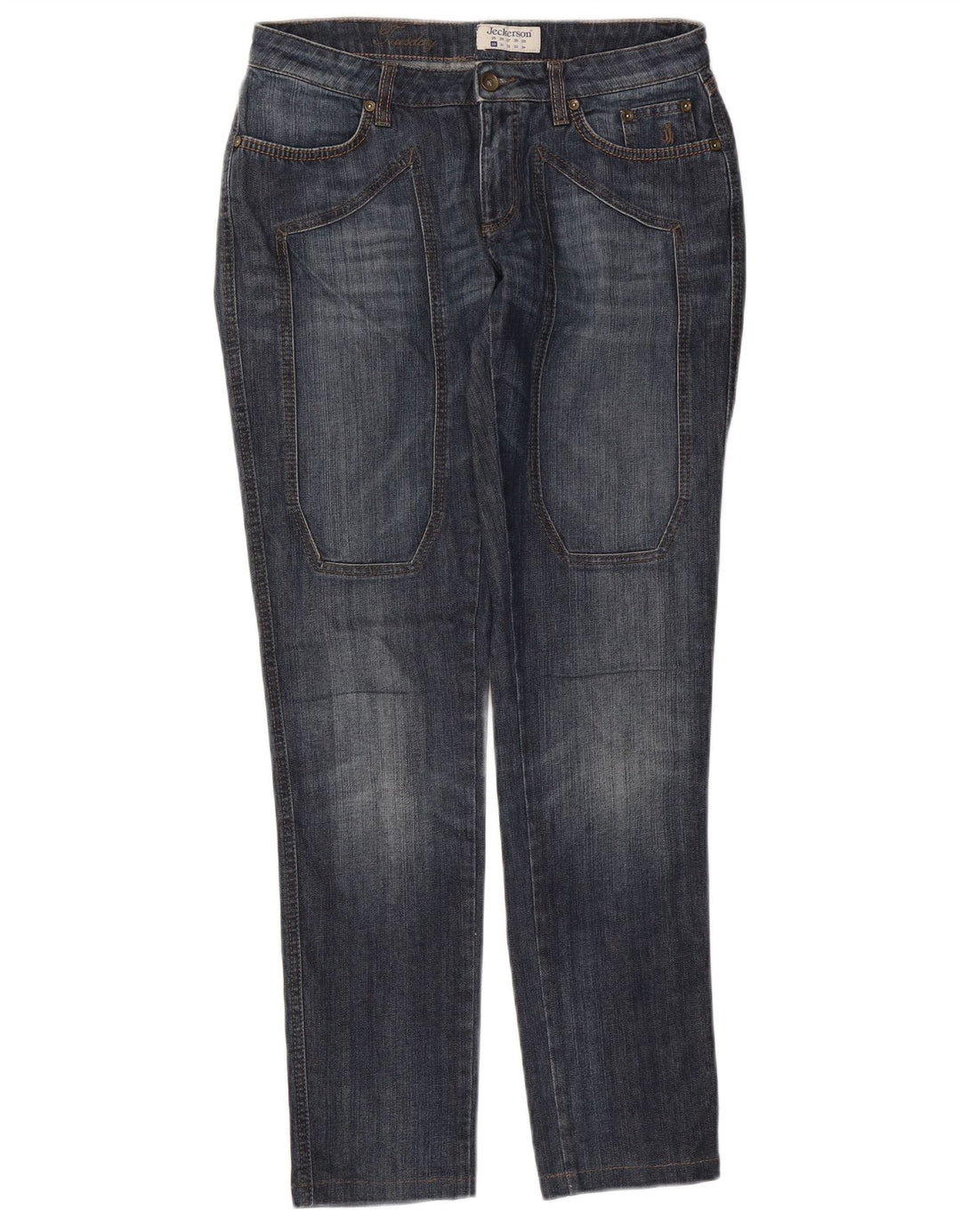 Vaqueros ajustados para mujer Jeckerson W30 L32 Azul marino Algodón