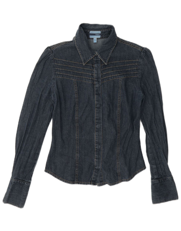 Camisa vaquera Oasis para mujer UK 8 Small Algodón azul marino