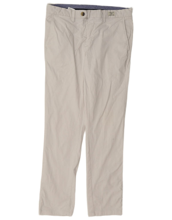 Tommy Hilfiger Pantalón de traje recto para hombre W33 L30 Algodón blanco