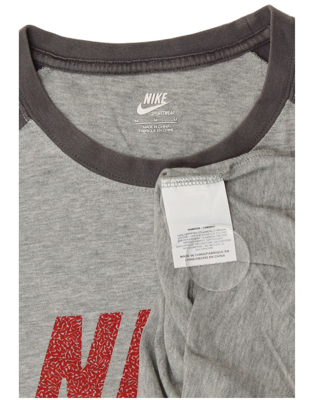 NIKE Camiseta gráfica para hombre Top gris medio de algodón con bloques de color
