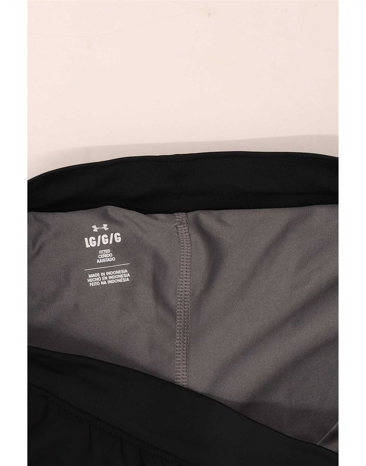 Under Armour Pantalones cortos deportivos con gráficos ajustados para hombre, talla grande, negro