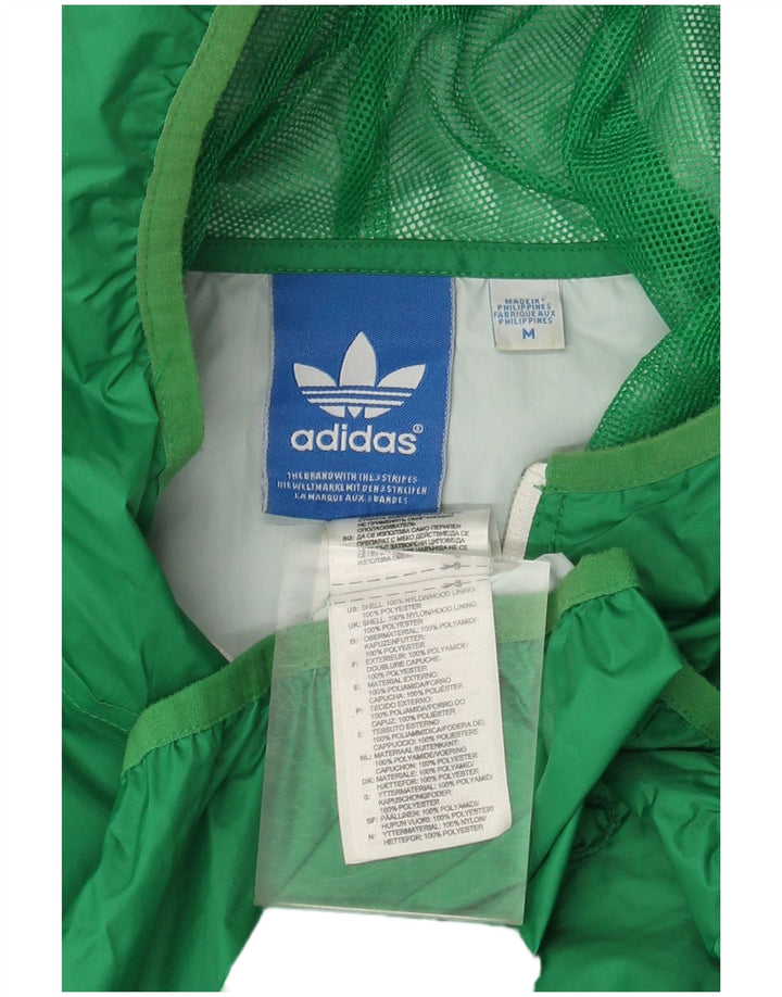Adidas Chaqueta impermeable con capucha para hombre UK 38 Medium Green Nylon