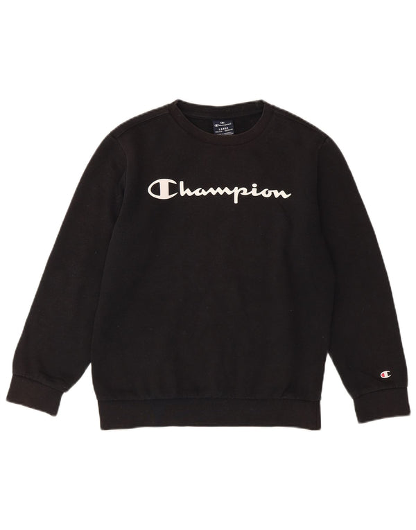 Champion Sudadera con gráfico para niños 11-12 años Grande Algodón Negro