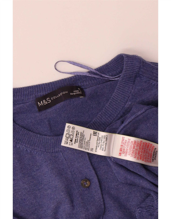 Marks & Spencer - Cárdigan para mujer, talla 40, viscosa azul medio