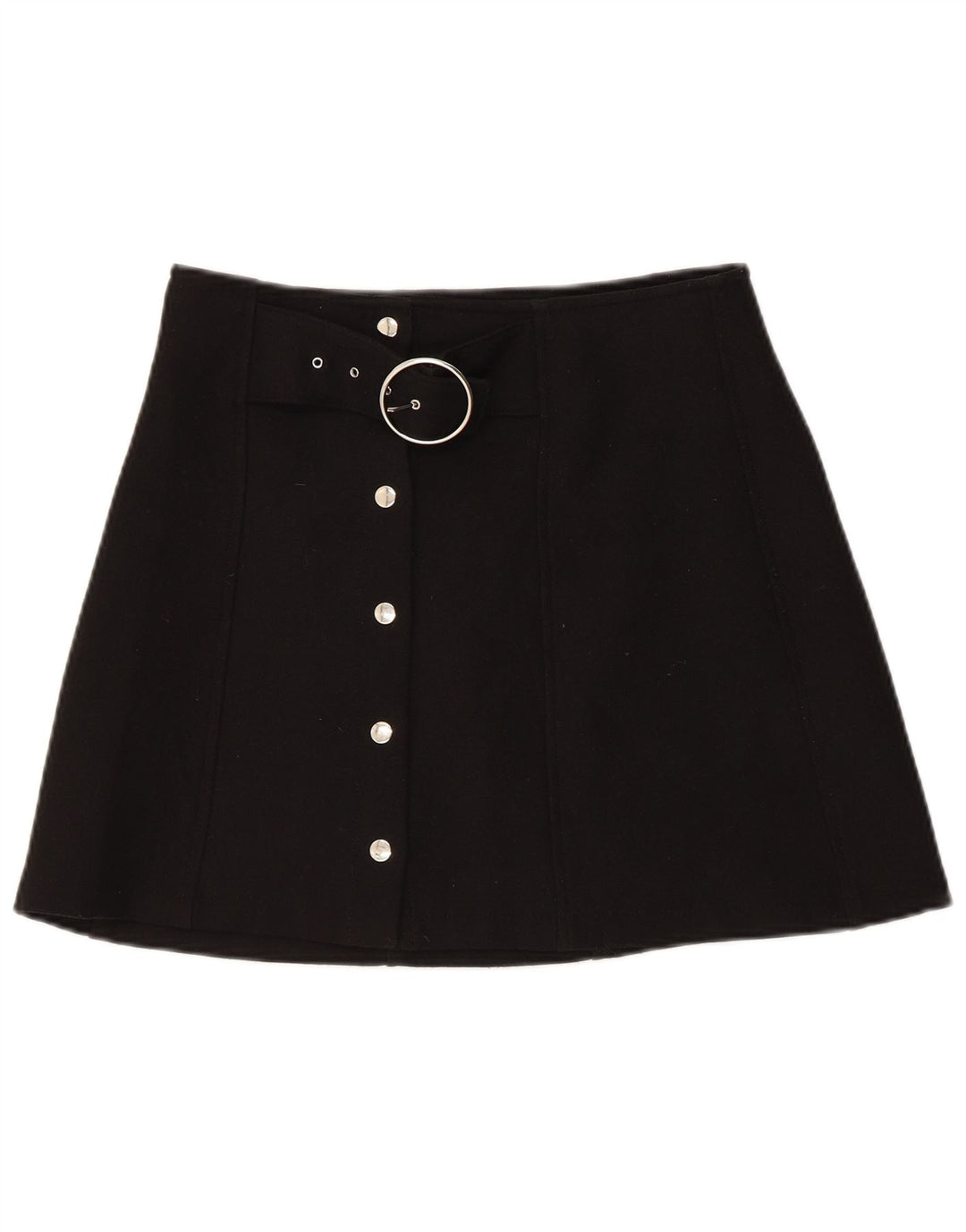 Zara Mujer Mini Falda Pequeña W26 Poliéster Negro