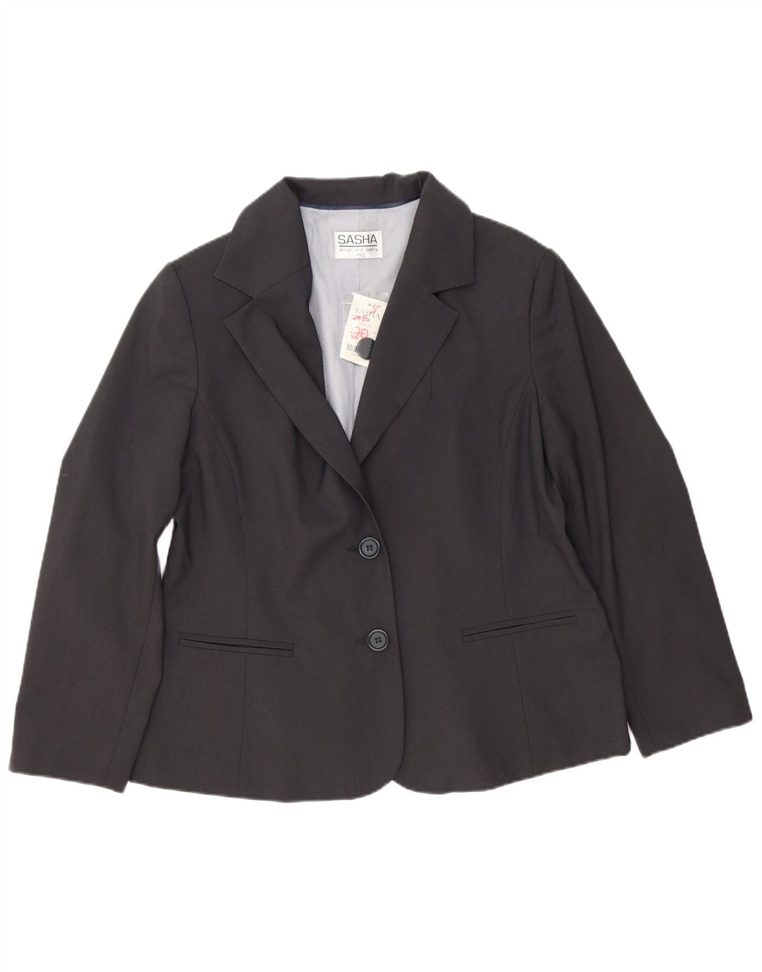 Sasha Chaqueta Blazer de 2 Botones para Mujer UK 20 2XL Poliéster Gris