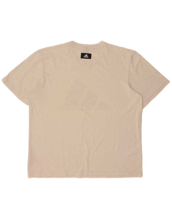Adidas Hombre Camiseta Gráfica Top XL Algodón Blanco
