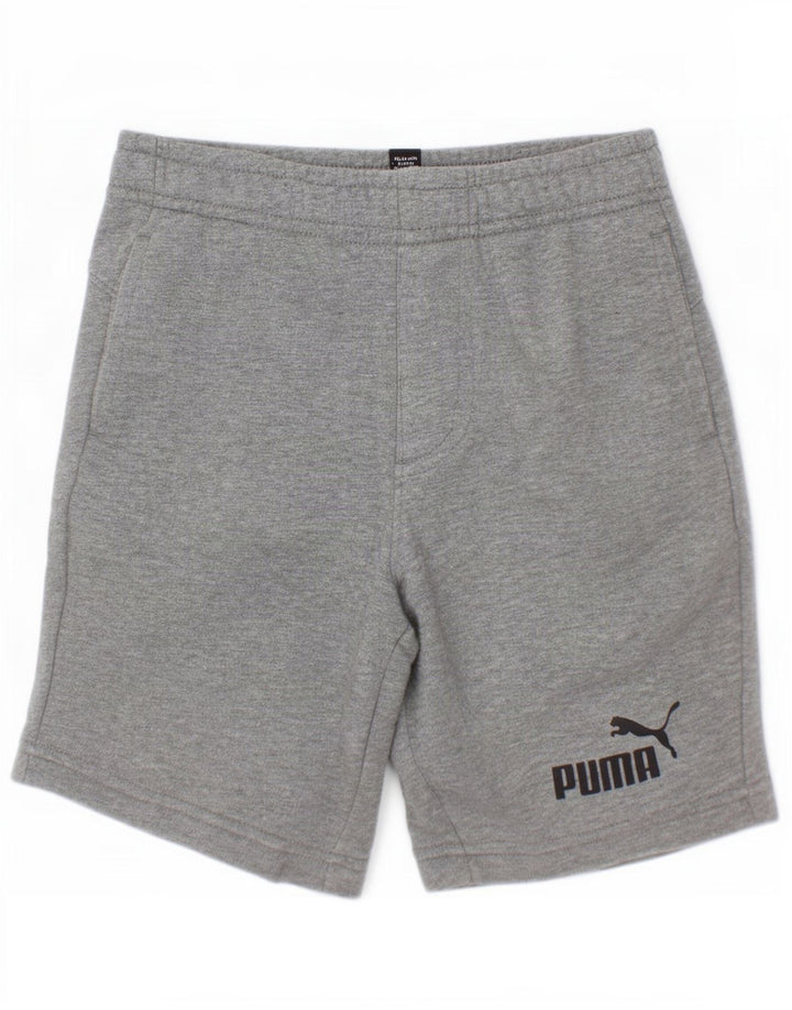 Puma Pantalones cortos deportivos para niños 7-8 años Gris Algodón