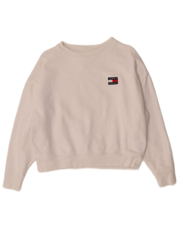Tommy Hilfiger Sudadera extragrande para mujer Jersey UK 2 2XS Algodón blanco