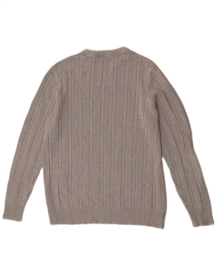 Crew Clothing - Jersey de cuello redondo para hombre, talla grande, algodón gris