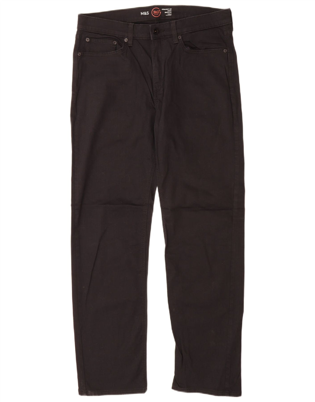 Marks & Spencer Vaqueros rectos regulares para hombre W34 L31 Algodón negro