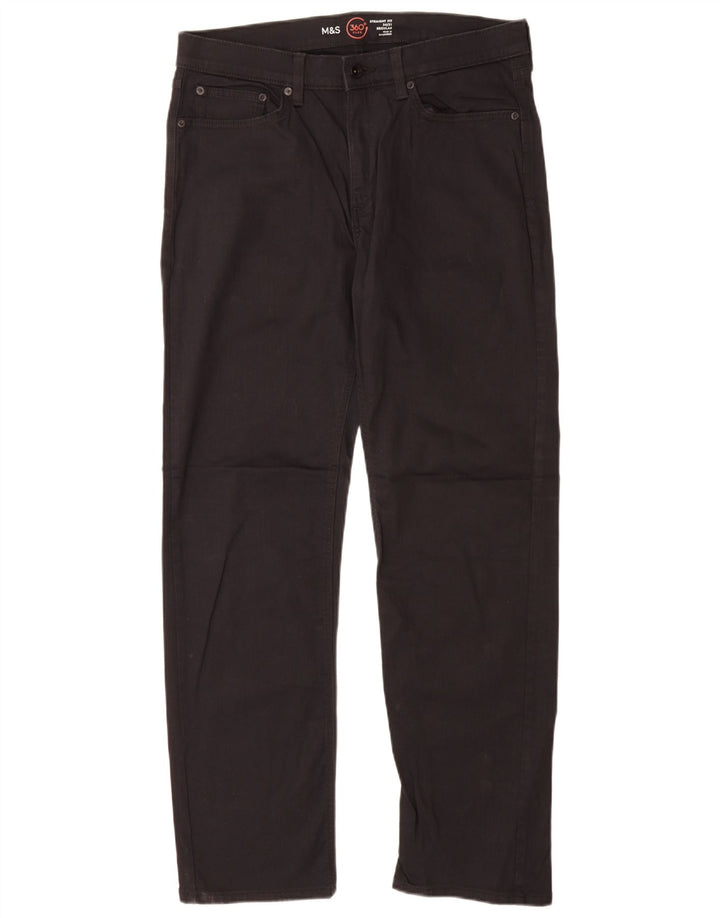 Marks & Spencer Vaqueros rectos regulares para hombre W34 L31 Algodón negro