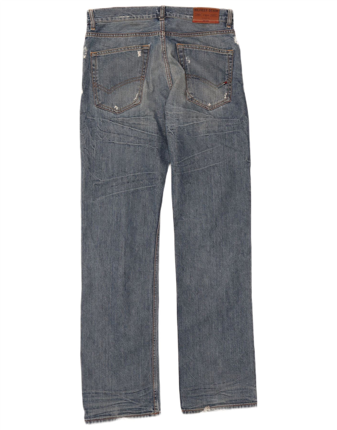 Tommy Hilfiger Vaqueros rectos desgastados para hombre W32 L35 azul