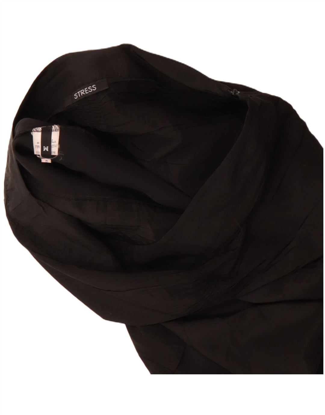 Vintage Mujer Tulip Falda Mediana W30 Acetato Negro