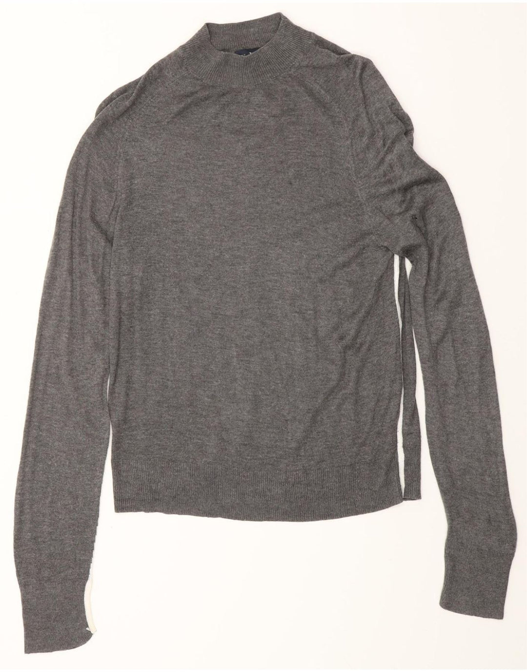 ZARA Jersey con cuello alto para mujer, talla 40, viscosa gris medio