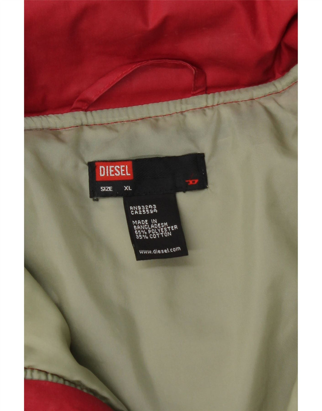 Diesel Chaqueta acolchada para hombre ES 42 XL Poliéster rojo
